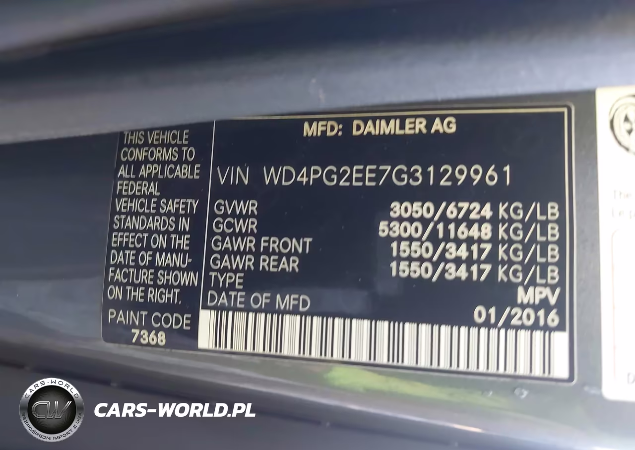 2016 Mercedes-Benz Metris VIN:WD4PG2EE7G3129961 - 9