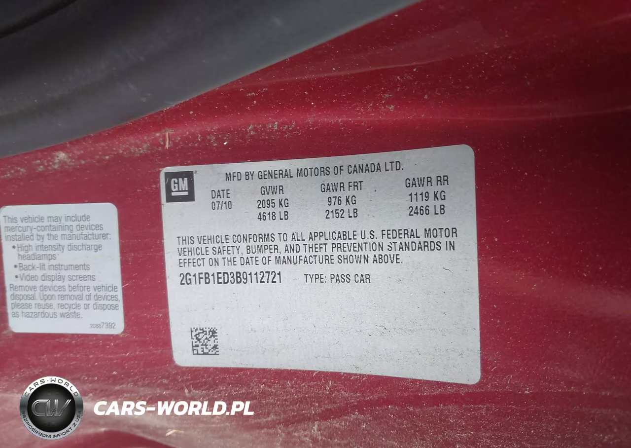 2011 Chevrolet Camaro 1Lt VIN:2G1FB1ED3B9112721 - 9