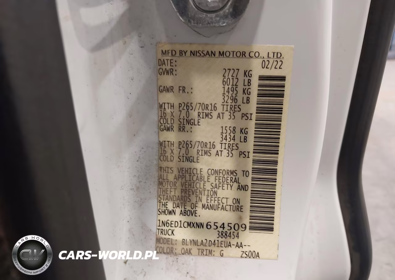 2022 Nissan Frontier King Cab S 4X4 VIN:1N6ED1CMXNN654509 - 9