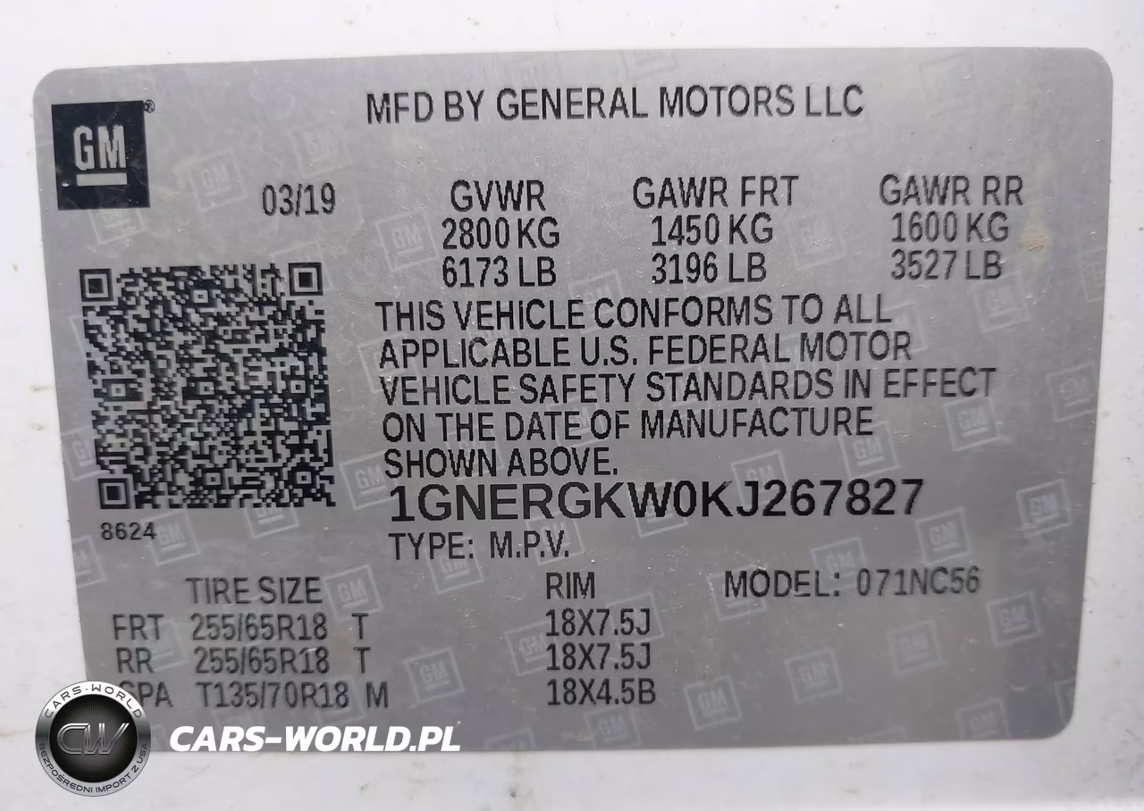 2019 Chevrolet Traverse 1Lt VIN:1GNERGKW0KJ267827 - 9