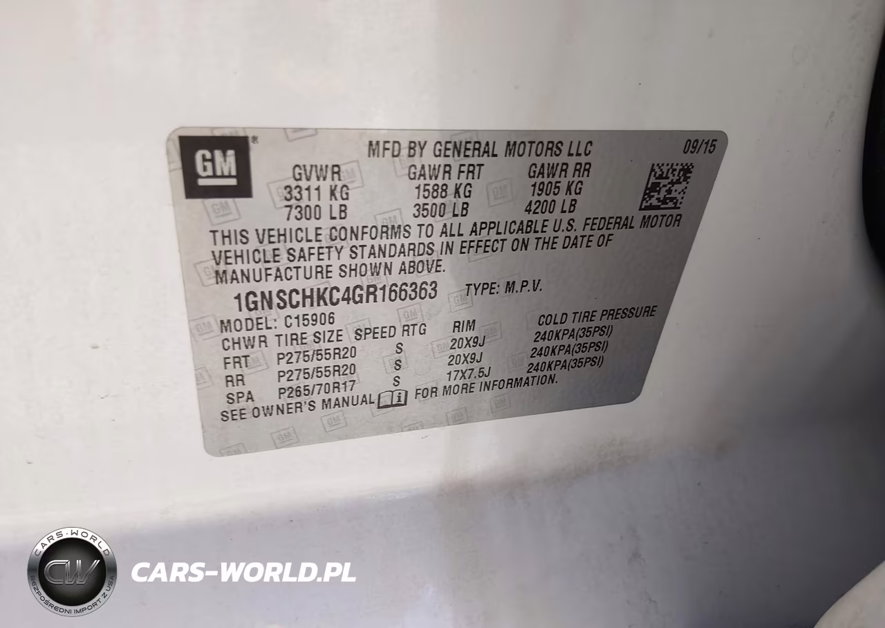 2016 Chevrolet Suburban Lt VIN:1GNSCHKC4GR166363 - 9