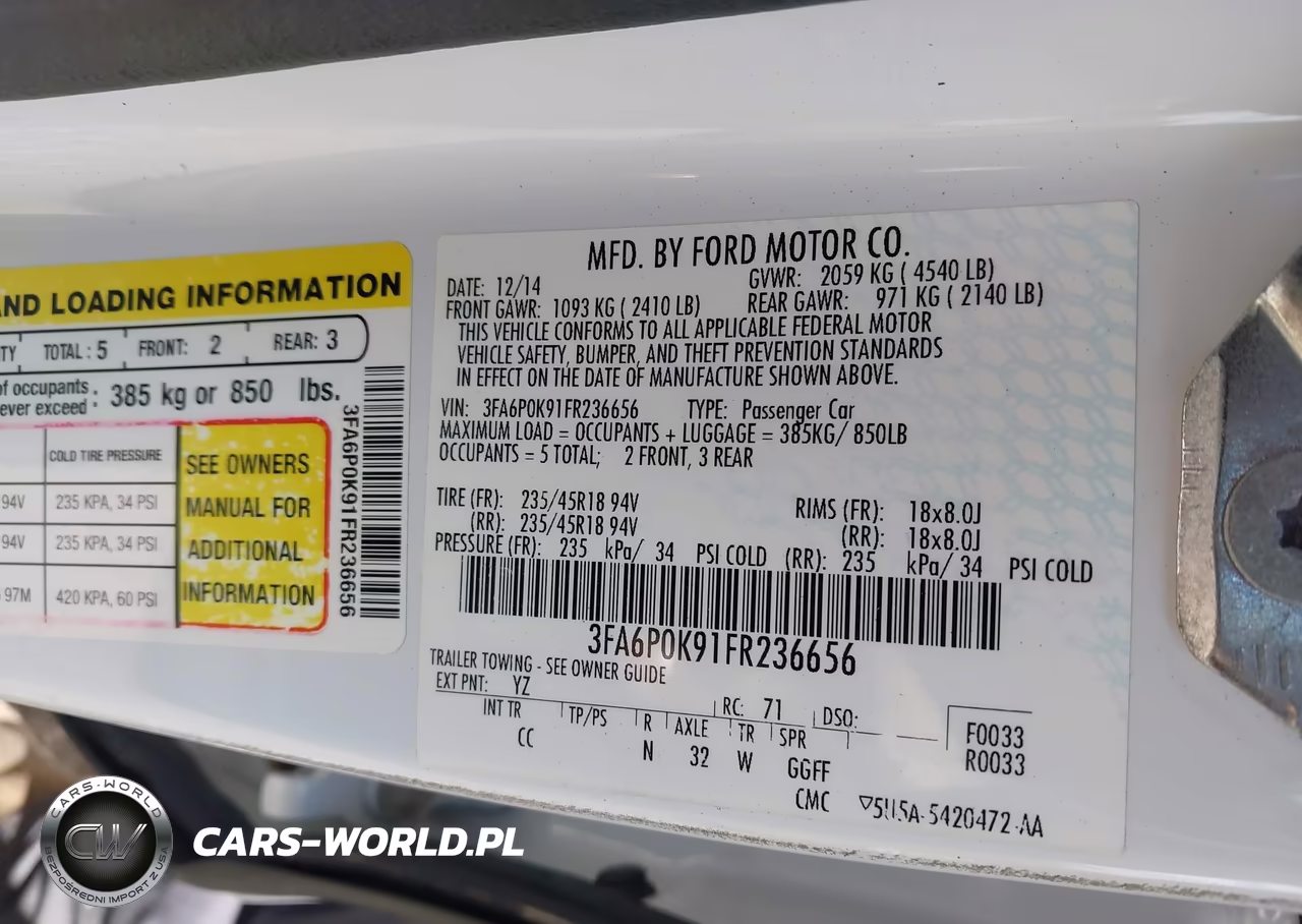 2015 Ford Fusion Titanium VIN:3FA6P0K91FR236656 - 9