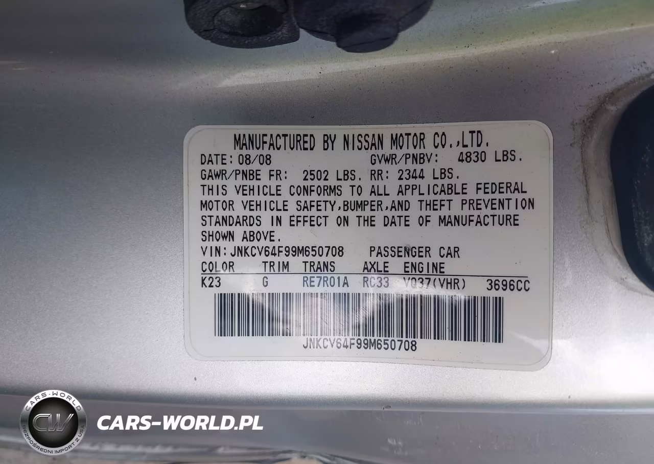2009 Infiniti G37X VIN:JNKCV64F99M650708 - 9
