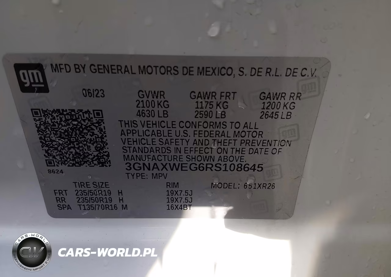2024 Chevrolet Equinox Awd Rs VIN:3GNAXWEG6RS108645 - 9