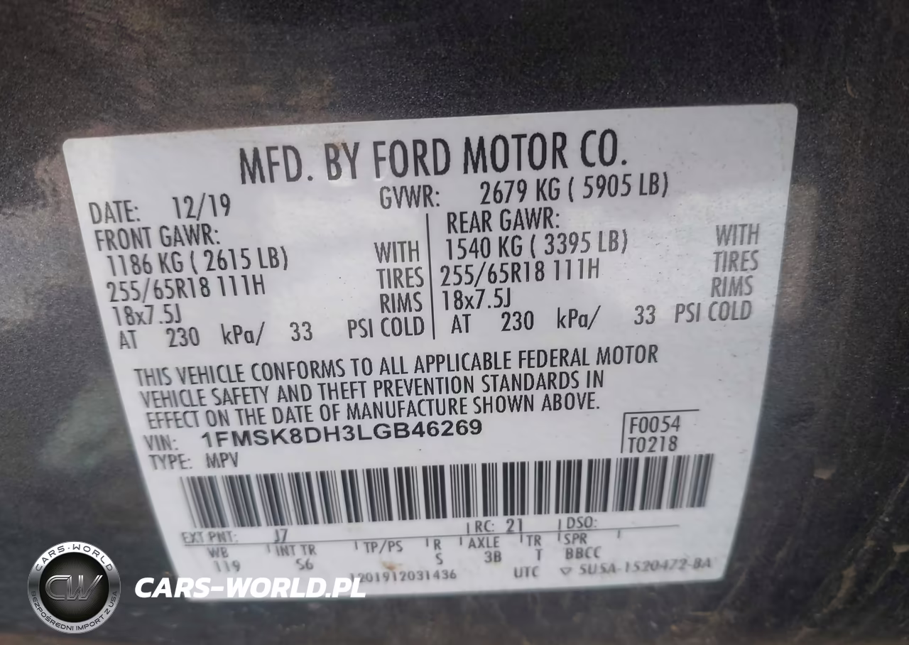 2020 Ford Explorer Xlt VIN:1FMSK8DH3LGB46269 - 9