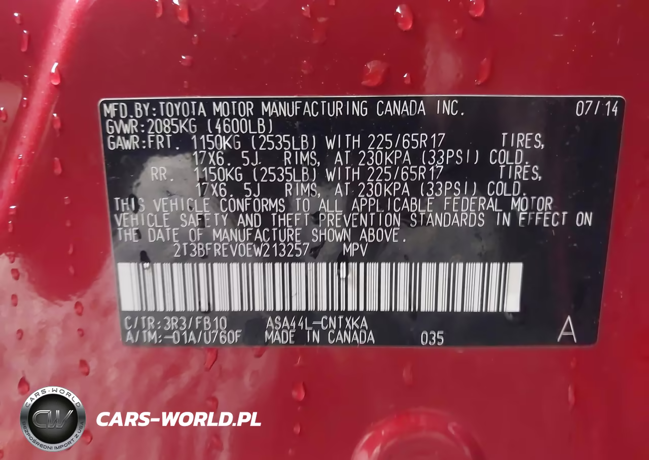 2014 Toyota Rav4 Le VIN:2T3BFREV0EW213257 - 9