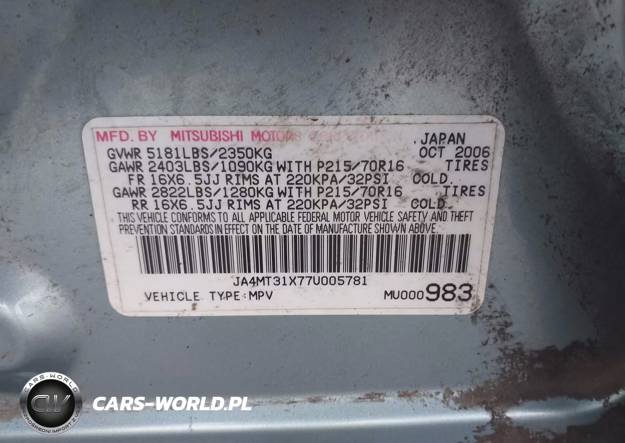 2007 Mitsubishi Outlander Ls VIN:JA4MT31X77U005781 - 9