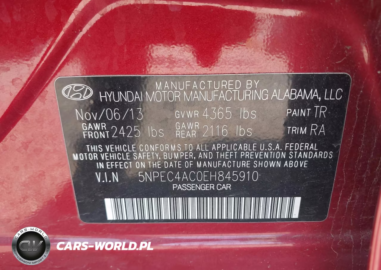 2014 Hyundai Sonata Limited VIN:5NPEC4AC0EH845910 - 9