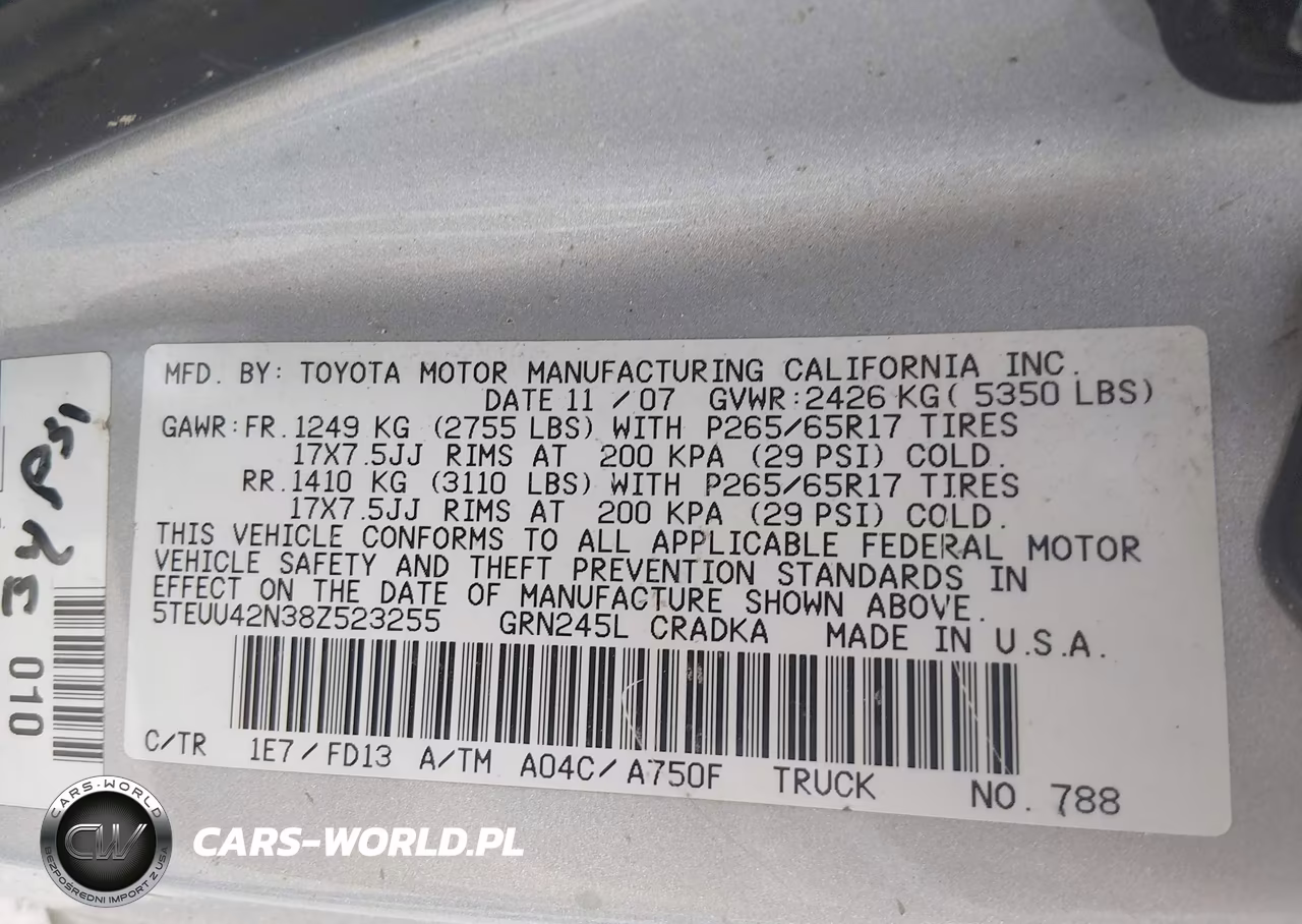 2008 Toyota Tacoma Base V6 VIN:5TEUU42N38Z523255 - 9
