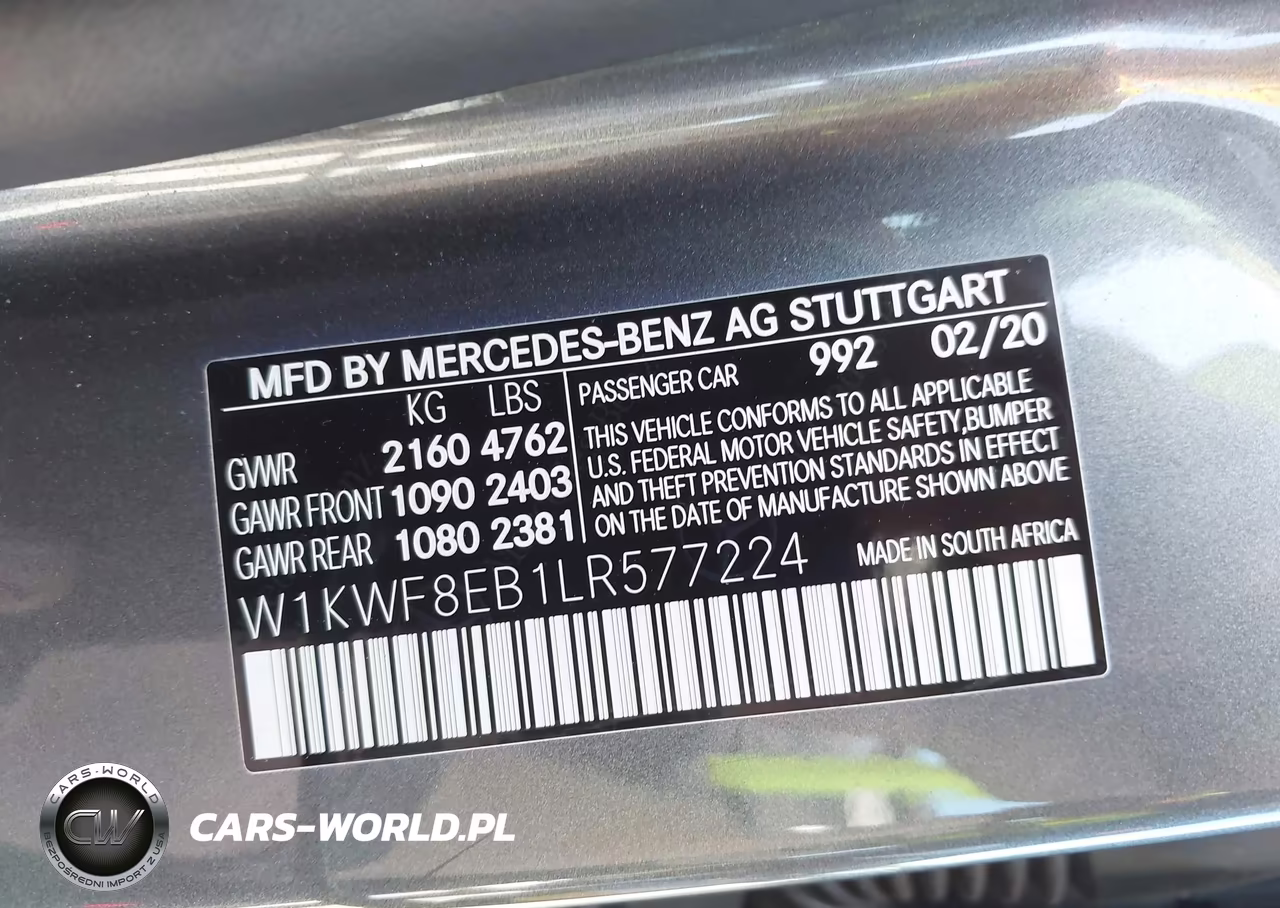 2020 Mercedes-Benz C 300 4Matic VIN:W1KWF8EB1LR577224 - 9