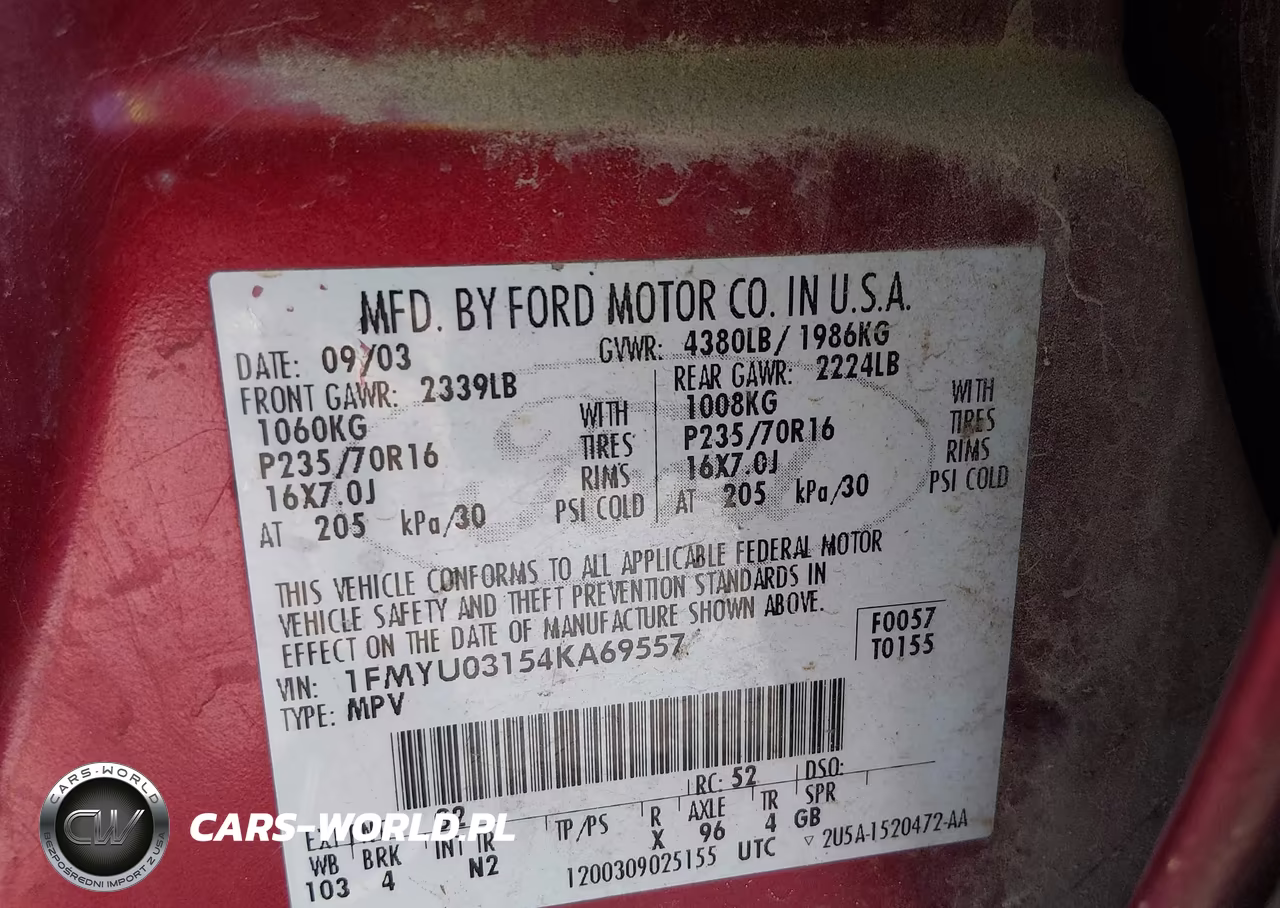 2004 Ford Escape Xlt VIN:1FMYU03154KA69557 - 9