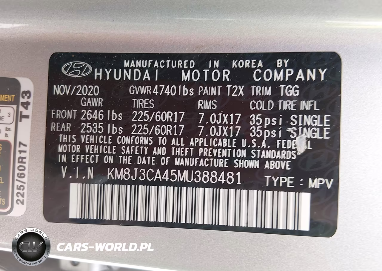 2021 Hyundai Tucson Value VIN:KM8J3CA45MU388481 - 9