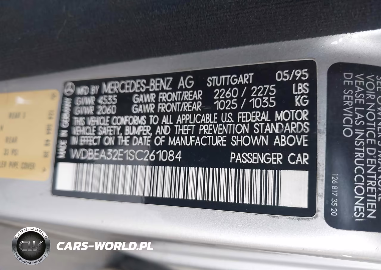 1995 Mercedes-Benz E 320 Base-320 Special VIN:WDBEA32E1SC261084 - 9