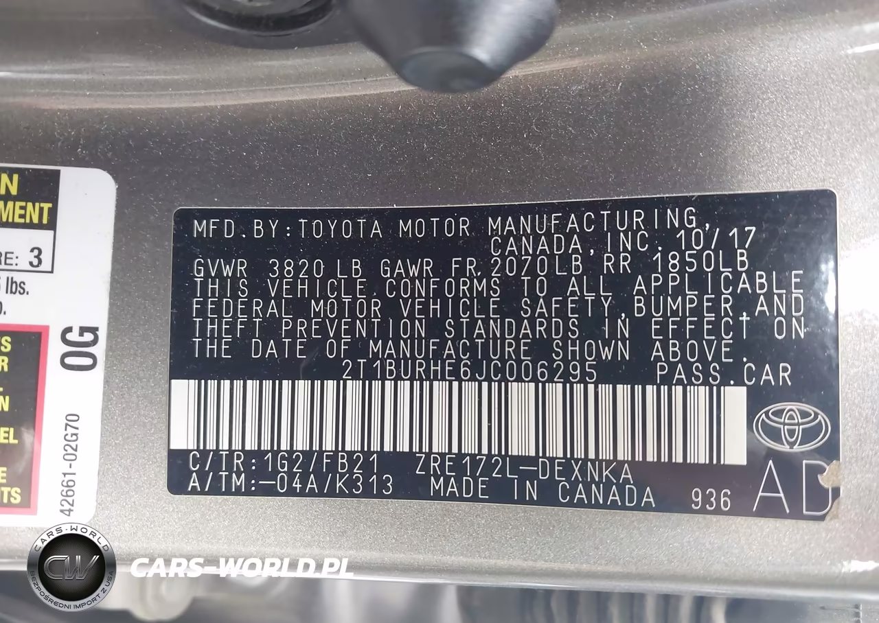 2018 Toyota Corolla Le VIN:2T1BURHE6JC006295 - 9