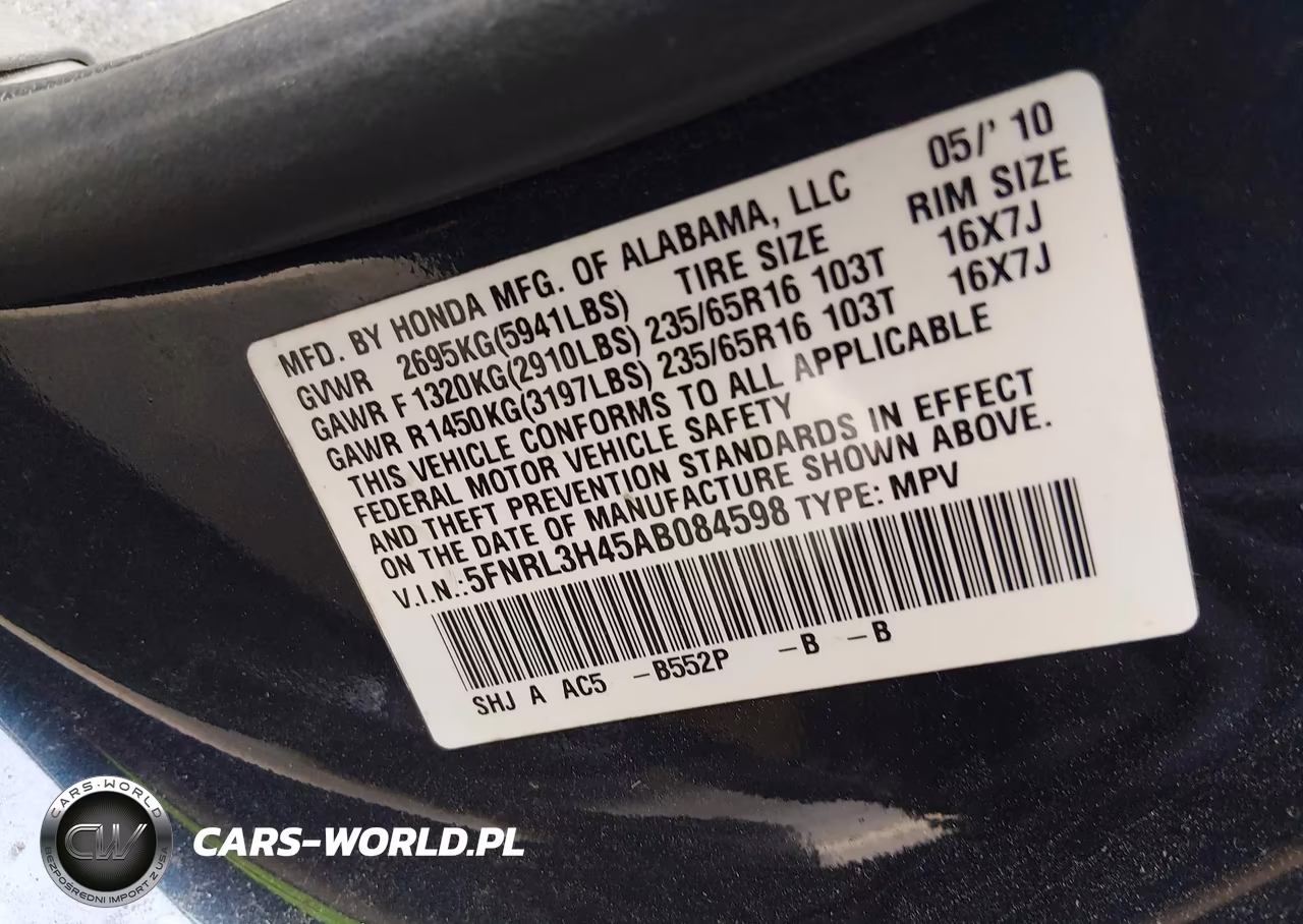 2010 Honda Odyssey Ex VIN:5FNRL3H45AB084598 - 9