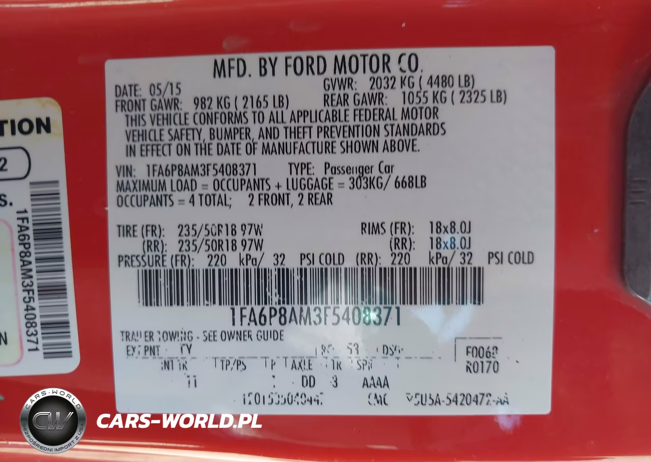 2015 Ford Mustang V6 VIN:1FA6P8AM3F5408371 - 9