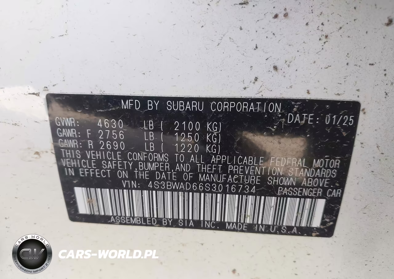 2025 Subaru Legacy Premium VIN:4S3BWAD66S3016734 - 9