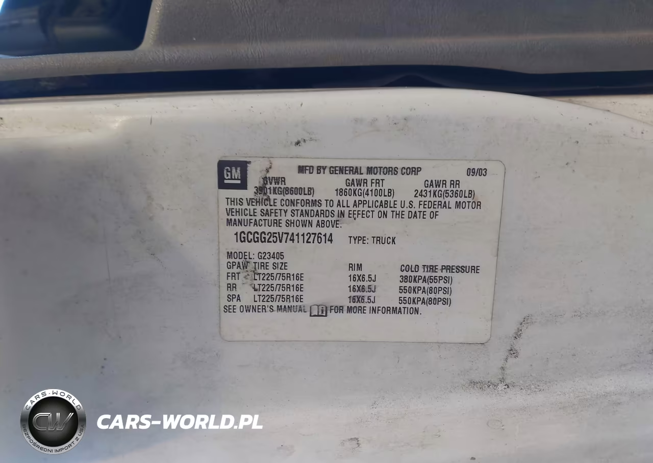 2004 Chevrolet Express VIN:1GCGG25V741127614 - 9