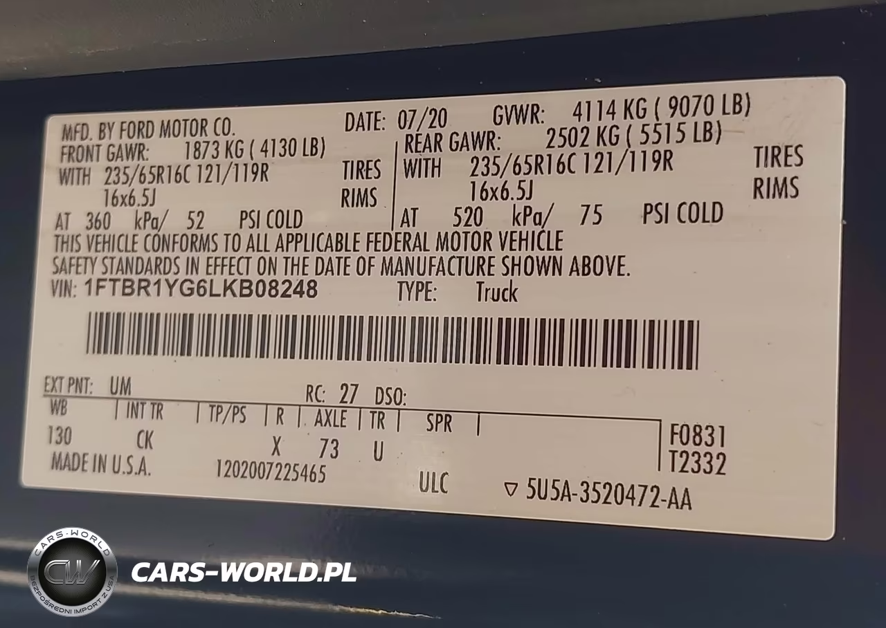 2020 Ford Transit 250 Utility - Service Van VIN:1FTBR1YG6LKB08248 - 9