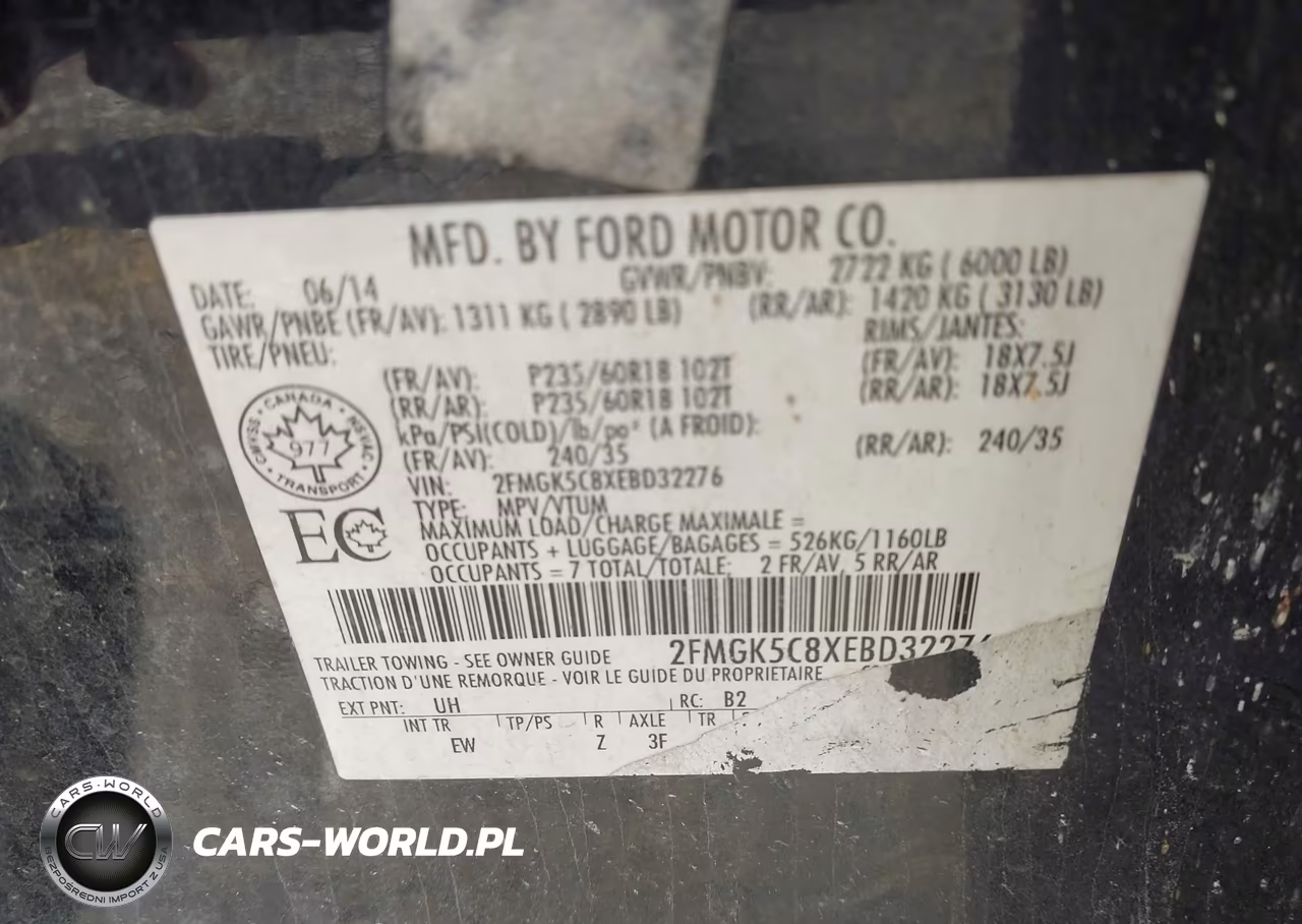 2014 Ford Flex Sel VIN:2FMGK5C8XEBD32276 - 9