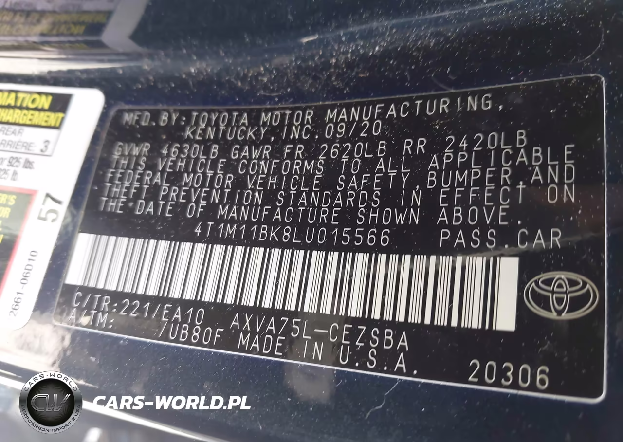2020 Toyota Camry Se Awd VIN:4T1M11BK8LU015566 - 9