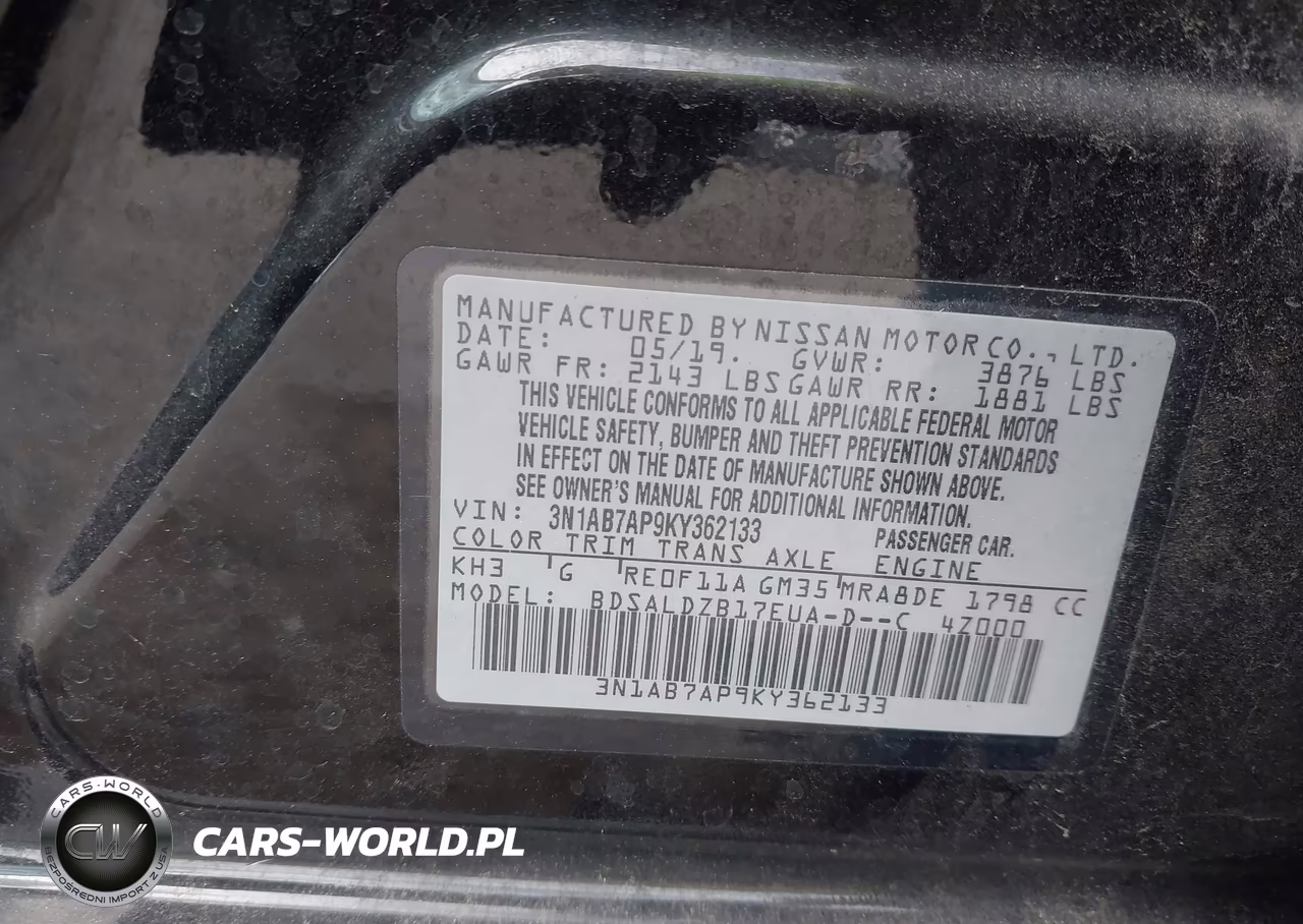 2019 Nissan Sentra Sv VIN:3N1AB7AP9KY362133 - 9
