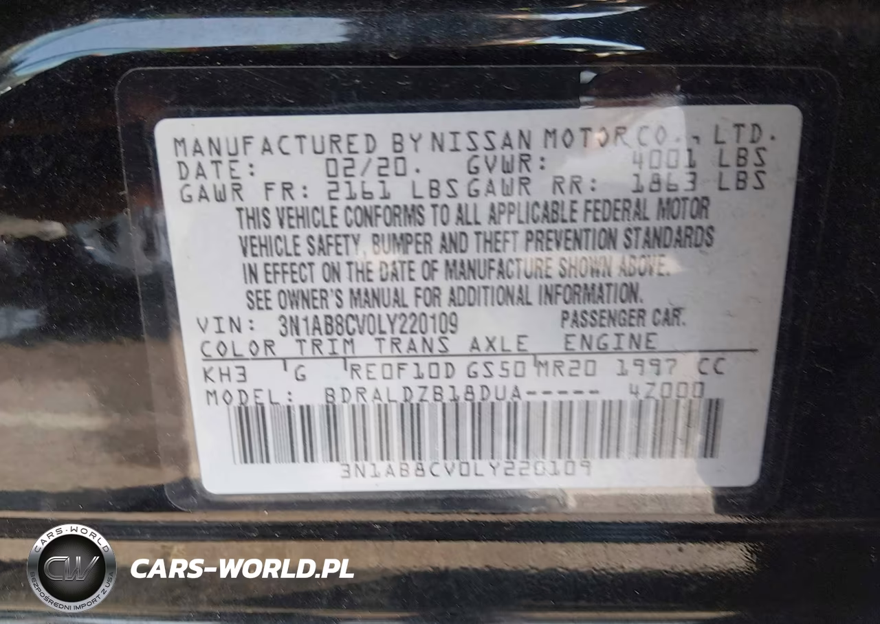 2020 Nissan Sentra Sv Xtronic Cvt VIN:3N1AB8CV0LY220109 - 9