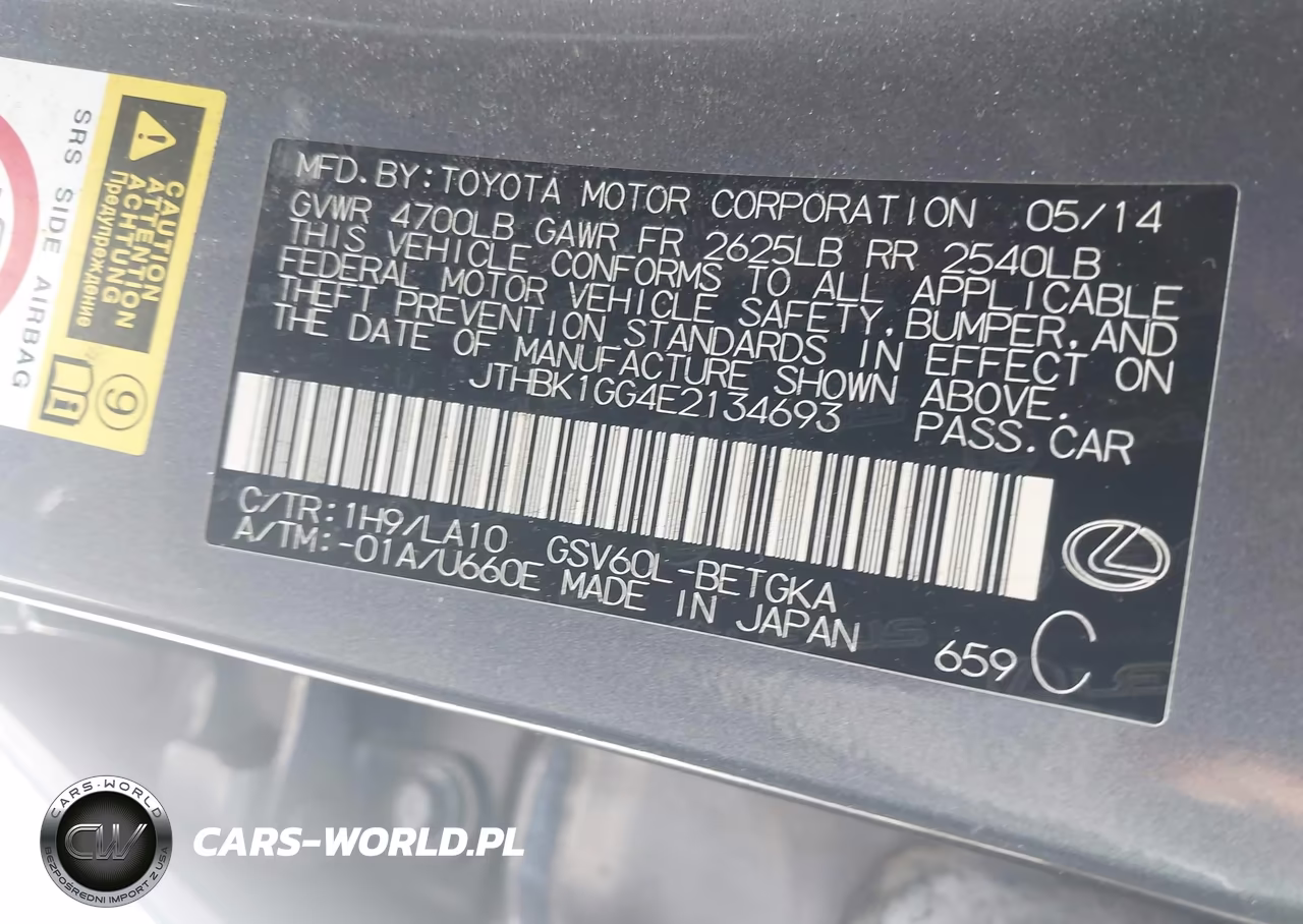 2014 Lexus Es 350 VIN:JTHBK1GG4E2134693 - 9