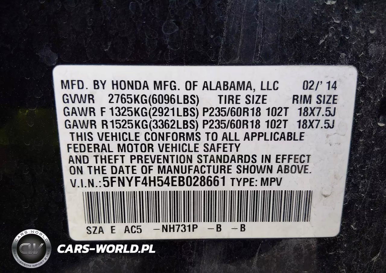 2014 Honda Pilot Ex-L VIN:5FNYF4H54EB028661 - 9
