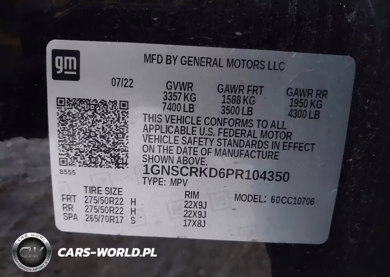 2023 Chevrolet Tahoe 2Wd Rst VIN:1GNSCRKD6PR104350 - 9