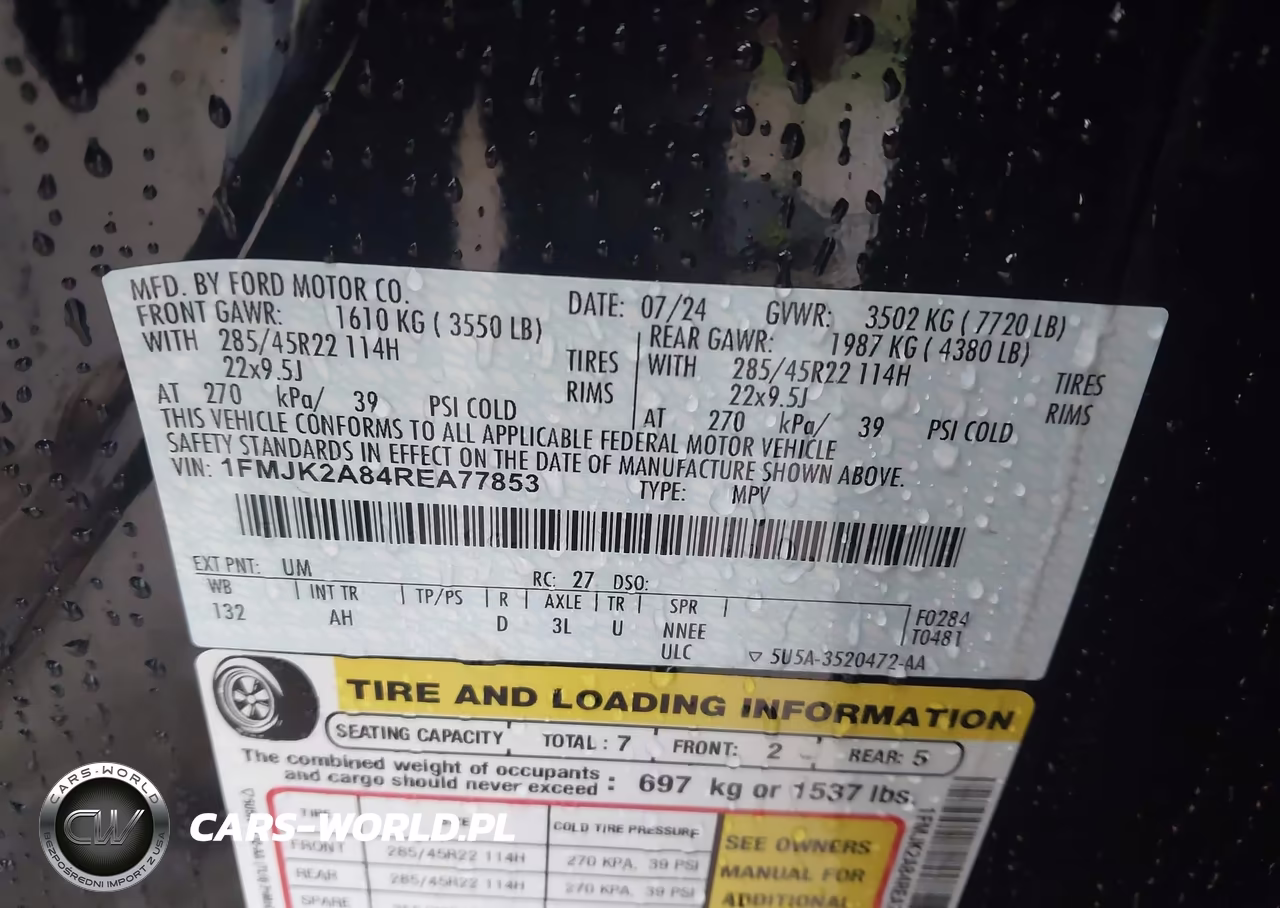 2024 Ford Expedition Limited Max VIN:1FMJK2A84REA77853 - 9
