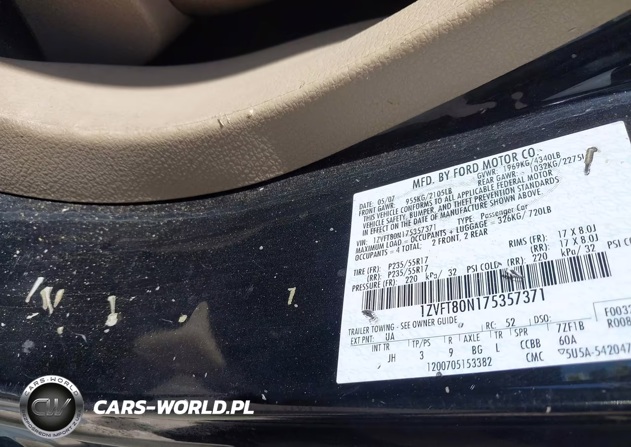 2007 Ford Mustang V6 Deluxe-V6 Premium VIN:1ZVFT80N175357371 - 9