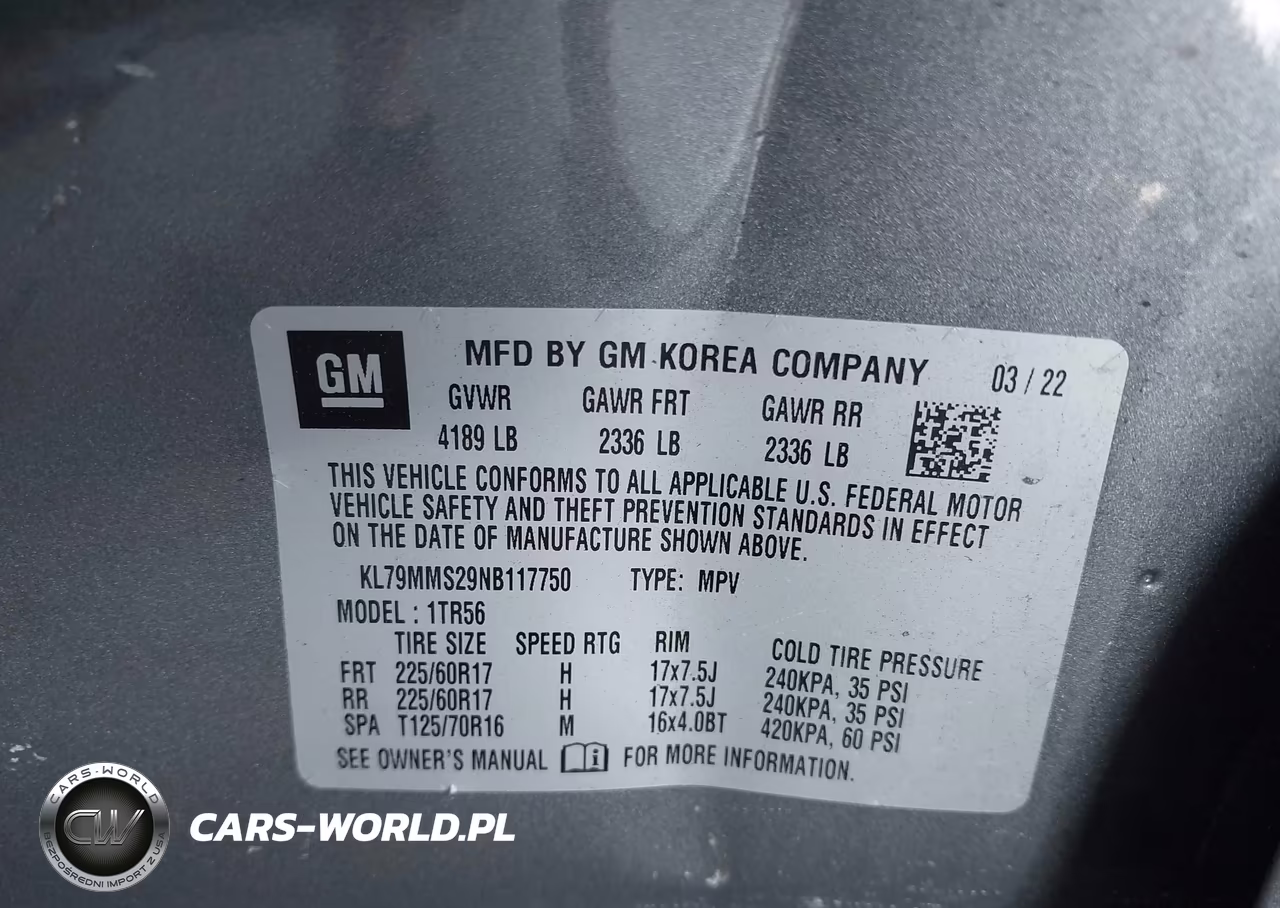 2022 Chevrolet Trailblazer Fwd Ls VIN:KL79MMS29NB117750 - 9