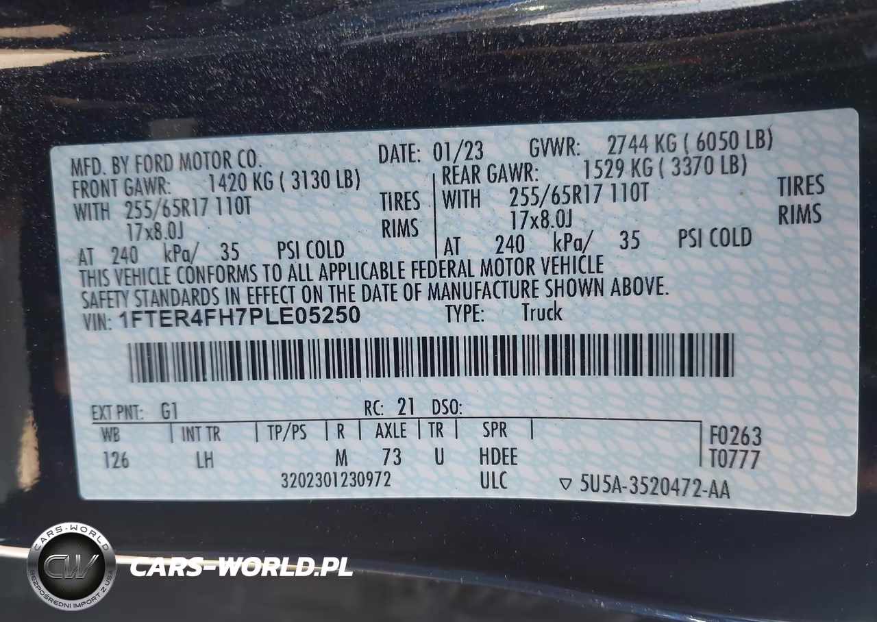 2023 Ford Ranger Xlt VIN:1FTER4FH7PLE05250 - 9