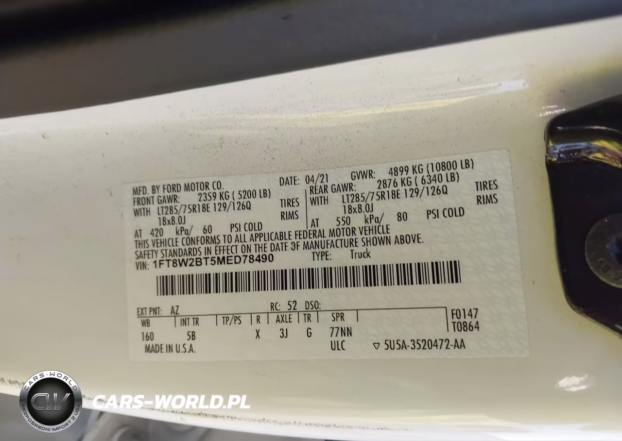 2021 Ford F-250 Lariat VIN:1FT8W2BT5MED78490 - 8