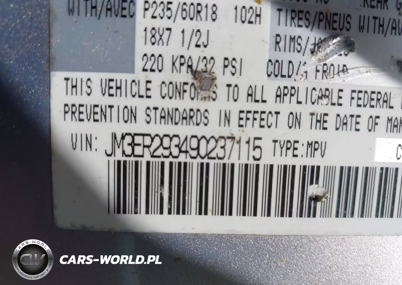 2009 Mazda Cx-7 Sport VIN:JM3ER293490237115 - 9