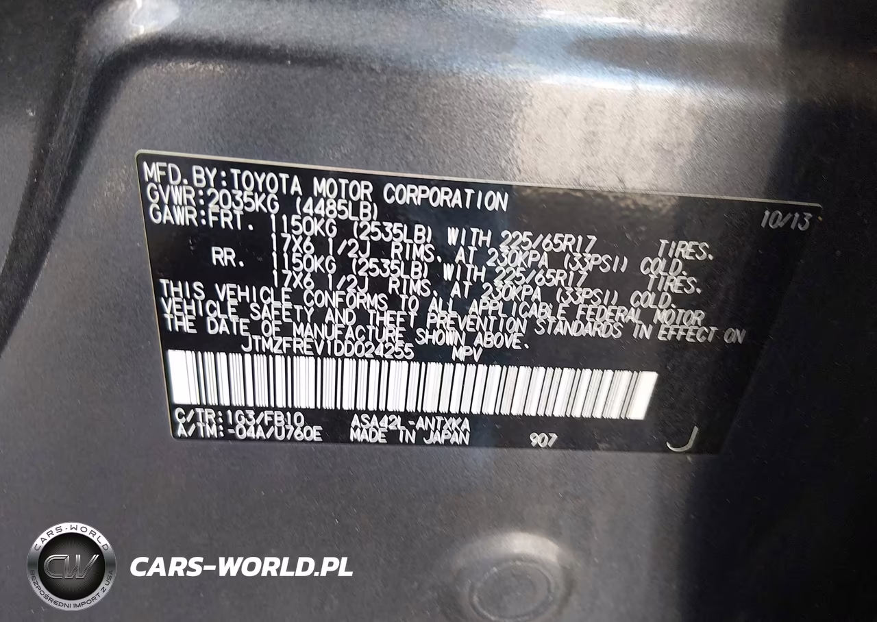 2013 Toyota Rav4 Le VIN:JTMZFREV1DD024255 - 9