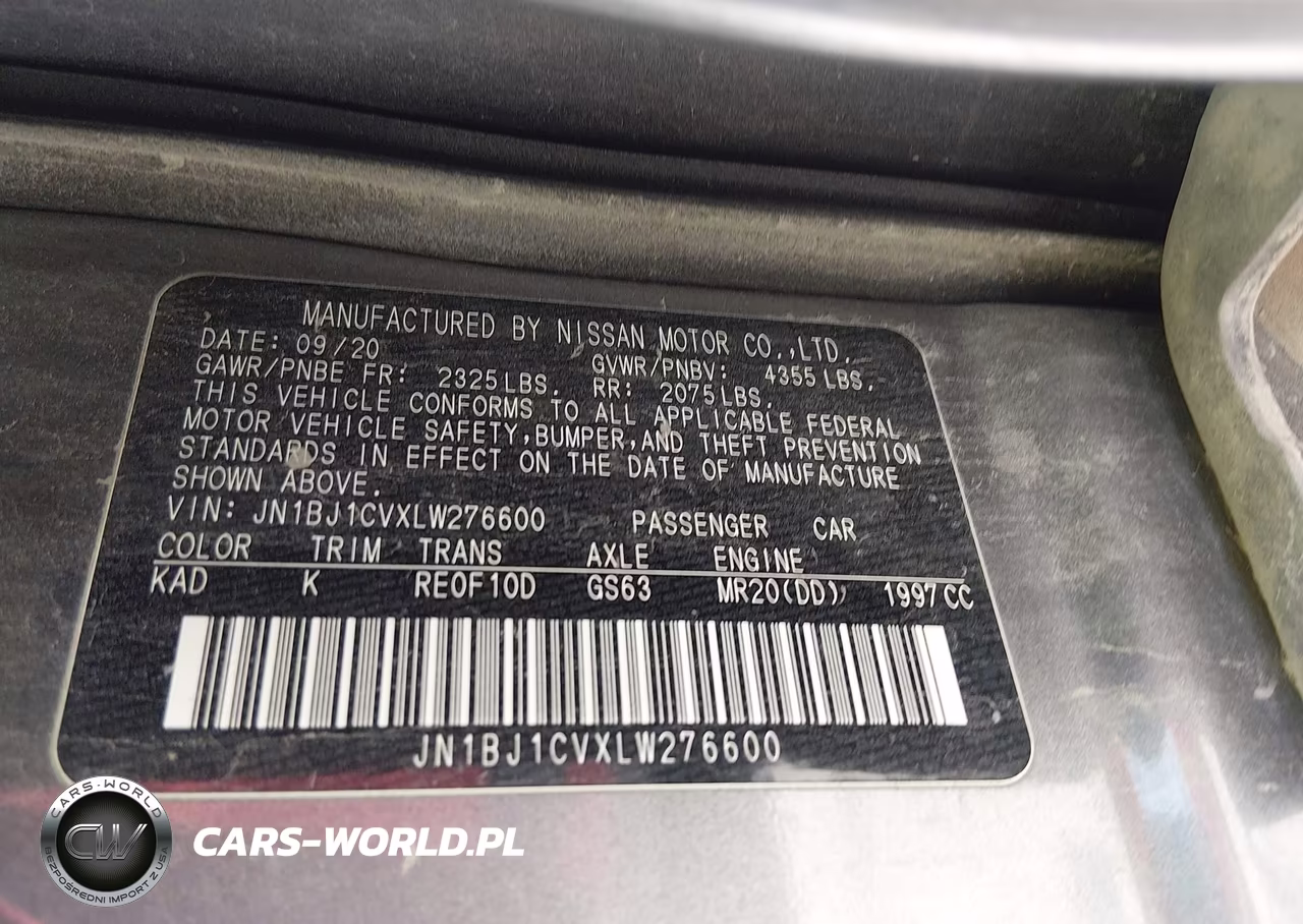 2020 Nissan Rogue Sport Sl Fwd Xtronic Cvt VIN:JN1BJ1CVXLW276600 - 9