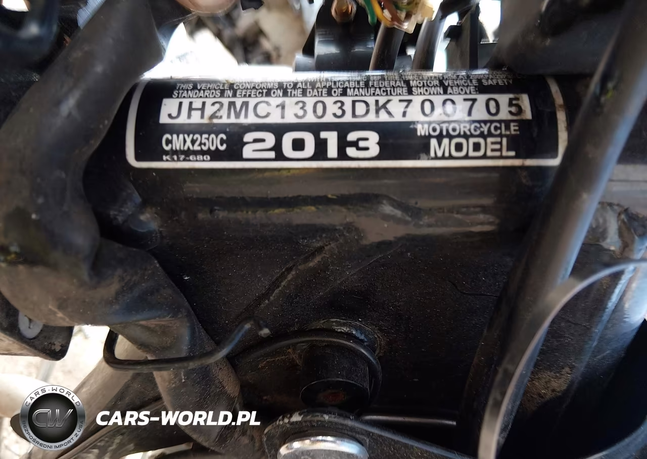 2013 Honda Cmx250 C VIN:JH2MC1303DK700705 - 10
