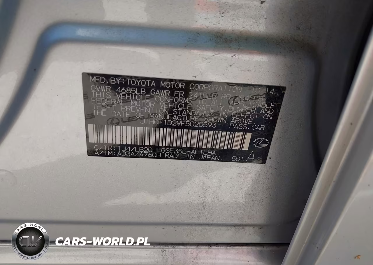 2015 Lexus Is 250 VIN:JTHCF1D29F5020593 - 9