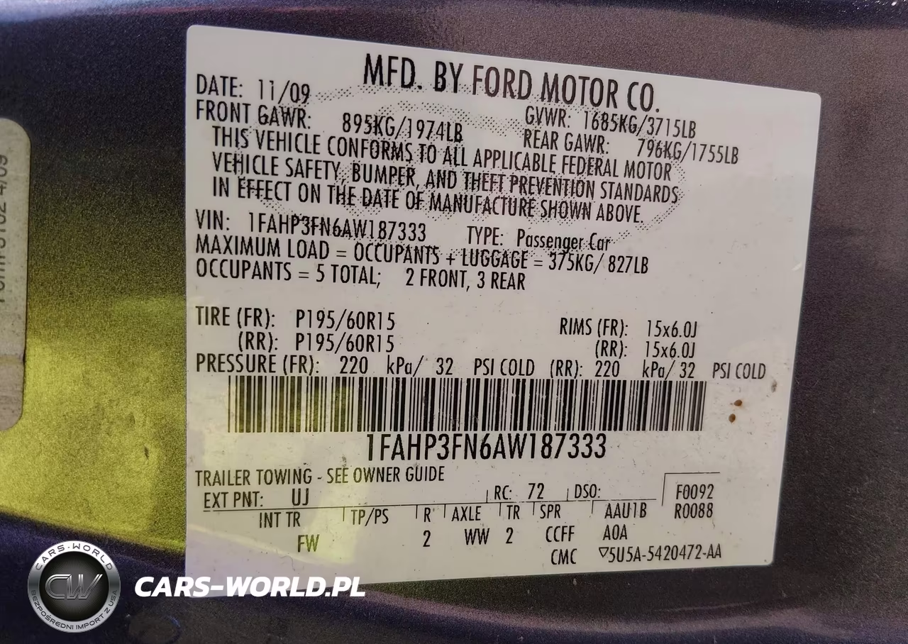 2010 Ford Focus Se VIN:1FAHP3FN6AW187333 - 9
