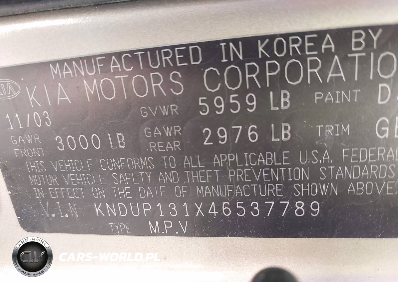 2004 Kia Sedona Ex-Lx VIN:KNDUP131X46537789 - 9