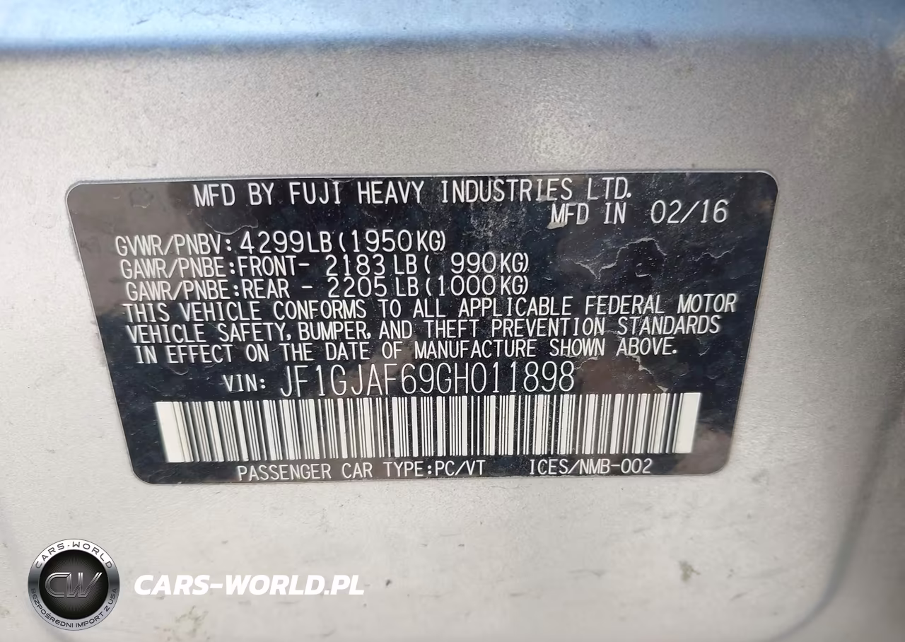 2016 Subaru Impreza 2.0I Premium VIN:JF1GJAF69GH011898 - 9
