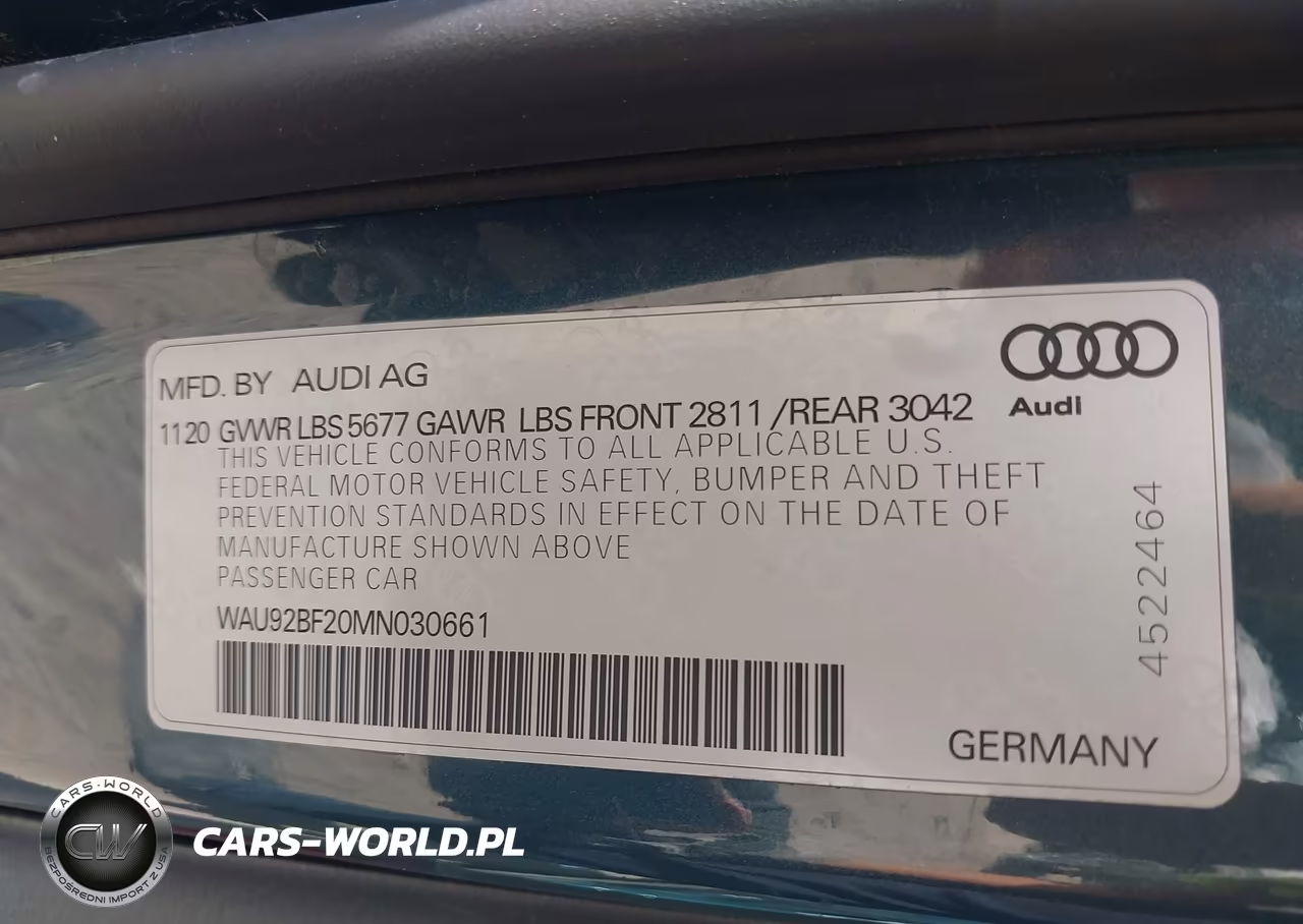 2021 Audi A6 Allroad Prestige 55 Tfsi Quattro S Tronic VIN:WAU92BF20MN030661 - 9