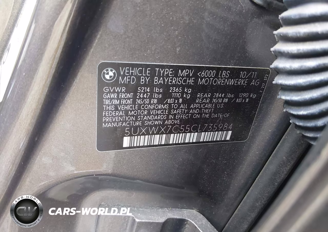 2012 BMW X3 xDrive35I VIN:5UXWX7C55CL735984 - 9