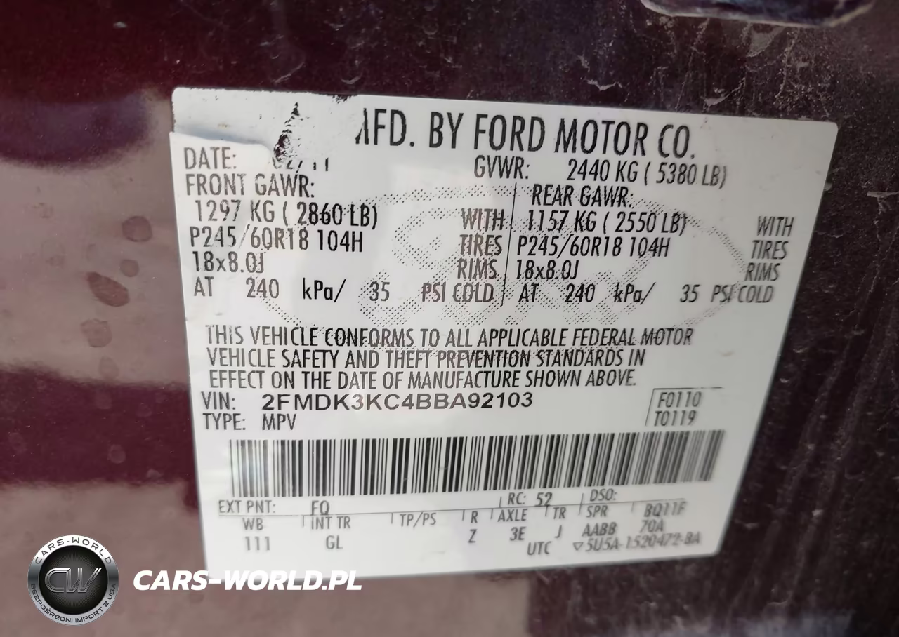 2011 Ford Edge Limited VIN:2FMDK3KC4BBA92103 - 9
