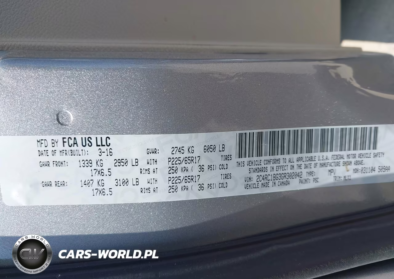 2016 Chrysler Town & Country Touring VIN:2C4RC1BG3GR302042 - 9