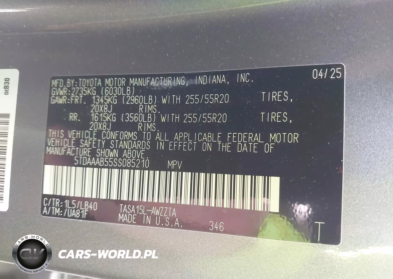 2025 Toyota Grand Highlander Platinum VIN:5TDAAAB55SS085210 - 9