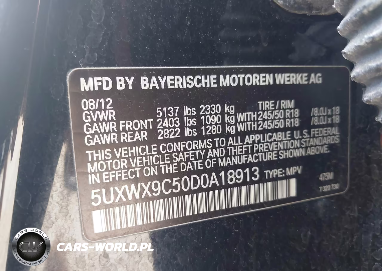 2013 BMW X3 xDrive28I VIN:5UXWX9C50D0A18913 - 9