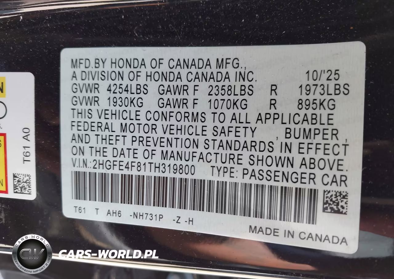 2026 Honda Civic Hybrid Sport-Sport Touring VIN:2HGFE4F81TH319800 - 9
